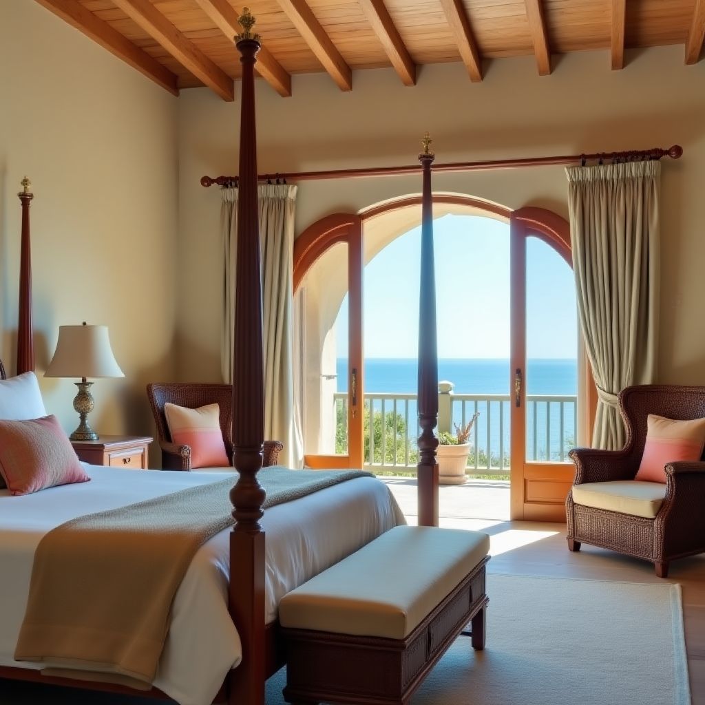 Dormitorio principal con balcón y vista al mar